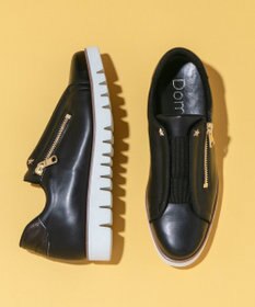 Dominic3 センターゴムサイドジップ レザースニーカー