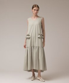 GRACE CONTINENTAL サイドフリルタフタワンピース