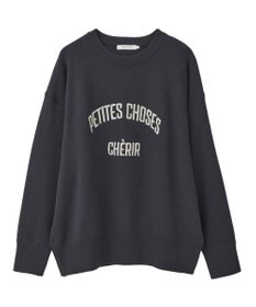 AMERICAN HOLIC コットンブレンドスウェットライクロゴニットトップス