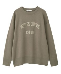 AMERICAN HOLIC コットンブレンドスウェットライクロゴニットトップス