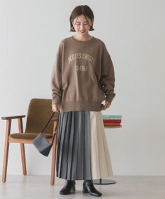 AMERICAN HOLIC コットンブレンドスウェットライクロゴニットトップス