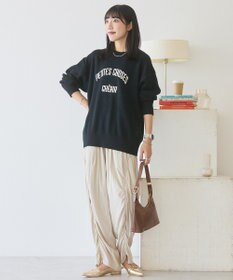 AMERICAN HOLIC コットンブレンドスウェットライクロゴニットトップス