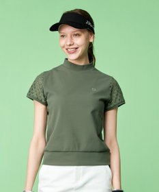 23区GOLF 人気デザインがアップデート！【WOMEN】ライトダンボール 半袖モックネックシャツ