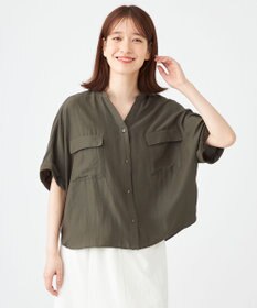 SHARE PARK LADIES 【洗える】ドルマンスリーブサテンシャツ