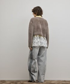 GRACE CONTINENTAL フェザーショートニットカーディガン