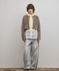 GRACE CONTINENTAL フェザーショートニットカーディガン