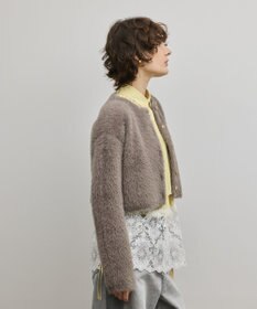 GRACE CONTINENTAL フェザーショートニットカーディガン