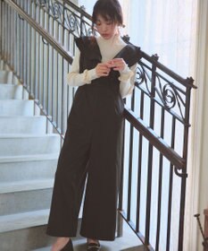 Feroux フリルデザイン サロペット パンツ