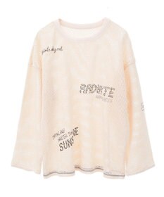 AMERICAN HOLIC 【WEB限定】ランダムロゴメッシュロングTシャツ/チュニック