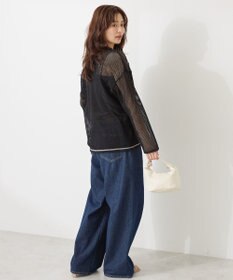 AMERICAN HOLIC 【WEB限定】ランダムロゴメッシュロングTシャツ/チュニック