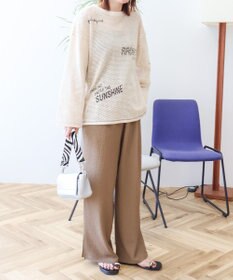 AMERICAN HOLIC 【WEB限定】ランダムロゴメッシュロングTシャツ/チュニック