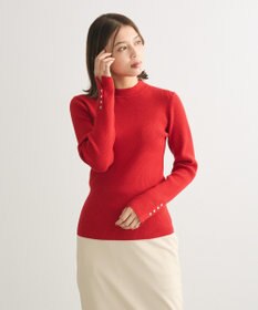 Green Parks もちやわ　袖口釦リブニットプルオーバー