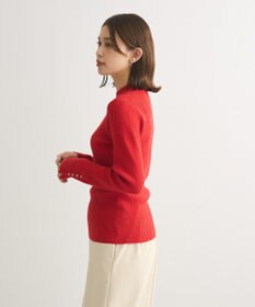 Green Parks もちやわ　袖口釦リブニットプルオーバー