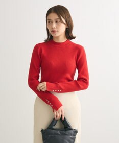 Green Parks もちやわ　袖口釦リブニットプルオーバー