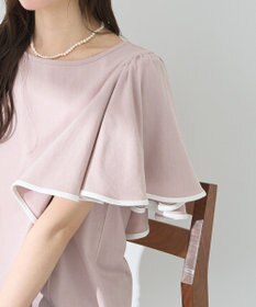 earth music&ecology 【接触冷感/洗濯機可】パイピングフレアスリーブカットソー