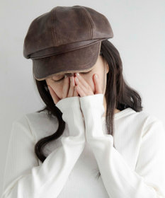 WEGO ヴィンテージPUキャスケット