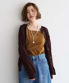 YECCA VECCA ドライタッチシアーバンドカラーシャツ