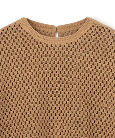 UNFILO クロシェレースニット ハーフスリーブ プルオーバー