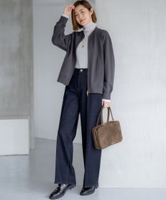 23区 L 【洗える】チュールフライス シアーハイネック カットソー