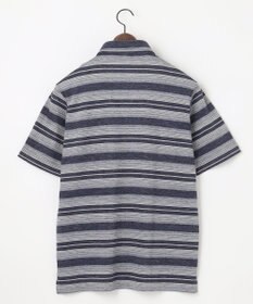 JOSEPH ABBOUD 【キングサイズ・吸水速乾】リネンマルチボーダー ポロシャツ