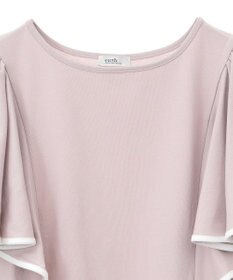 earth music&ecology 【接触冷感/洗濯機可】パイピングフレアスリーブカットソー