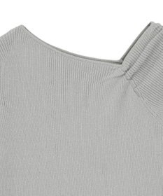 earth music&ecology アシメネックリブニットプルオーバー