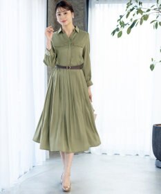 Tiaclasse 【洗える】ヴィンテージサテンシャツワンピース