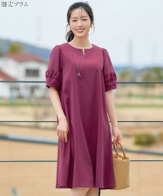 Tiaclasse 【選べる着丈・新色追加】ギャザーランタンスリーブワンピース