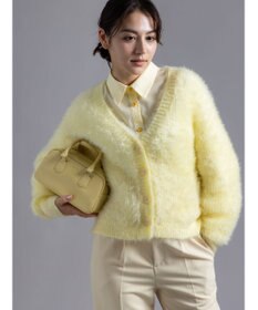 Te chichi 【Atelier Bonheur】キャットヤーンVネックカーディガン《2025winter catalog item》