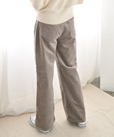 caqu ワイドフィット 裏起毛コーデュロイパンツ