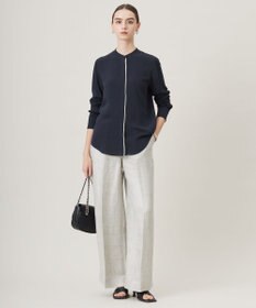 ICB 【日本製】トリアセリネンシャイニーツイル ワイドパンツ