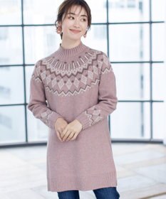 Tiaclasse L 【洗える】ノルディック柄ニットチュニック