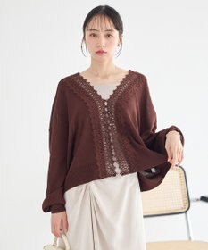 earth music&ecology 【2WAY】レーストリムシアーニットカーディガン