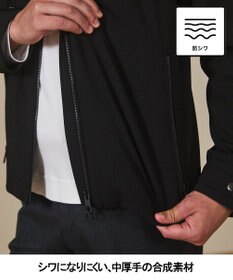 GOTAIRIKU 仕事で着られる【シワになりにくい/洗える/ストレッチ/吸水速乾】バブルテック フーデッドブルゾン