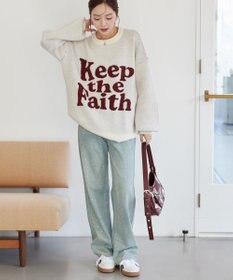 WEGO フラッフィーグラフィックBIGニットプルオーバー