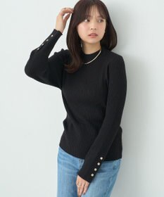 earth music&ecology スリーブ釦ニットプルオーバー