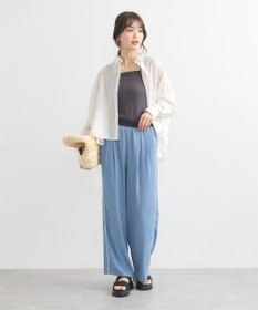 earth music&ecology ワイドシルエットシアーシャツ