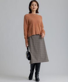 組曲 【前後着用可】2WAYナイロンファー ニット