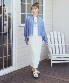 earth music&ecology ワイドシルエットシアーシャツ