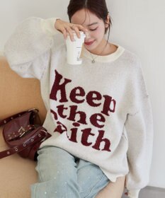 WEGO フラッフィーグラフィックBIGニットプルオーバー