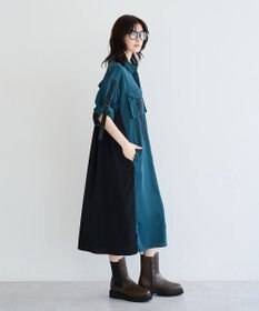 YECCA VECCA ミリタリーロングシャツワンピース