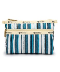LeSportsac COSMETIC CLUTCH/ティールグリーンストライプ