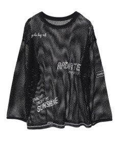 AMERICAN HOLIC 【WEB限定】ランダムロゴメッシュロングTシャツ/チュニック