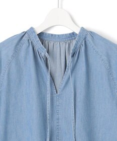23区 【洗える】ライトダンガリー サマー スキッパーブラウス