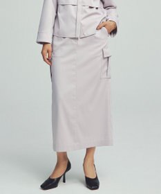 ICB L 【洗える】ウォームサテン カーゴスカート