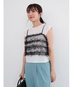 Green Parks ・ｓｗｉｎｇ　ｂｙ　ＳＥＴ２点チュールビスチェ＆フレンチＴ