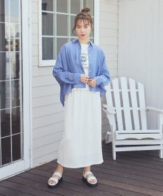 earth music&ecology ワイドシルエットシアーシャツ