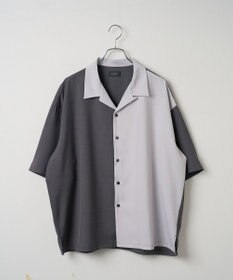 WEGO カラーブロックオープンカラーシャツ（S）