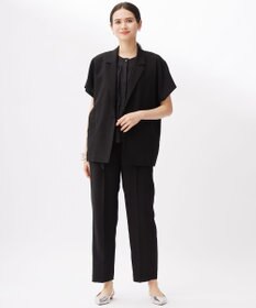 自由区 【カタログ掲載・セットアップ対応・接触冷感・UVカット・洗える】ライトリネンライクショートスリーブ ジャケット