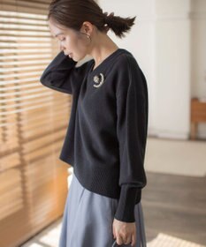 組曲 【8色展開・手洗い可】ウールカシミヤミックス Vネックニット